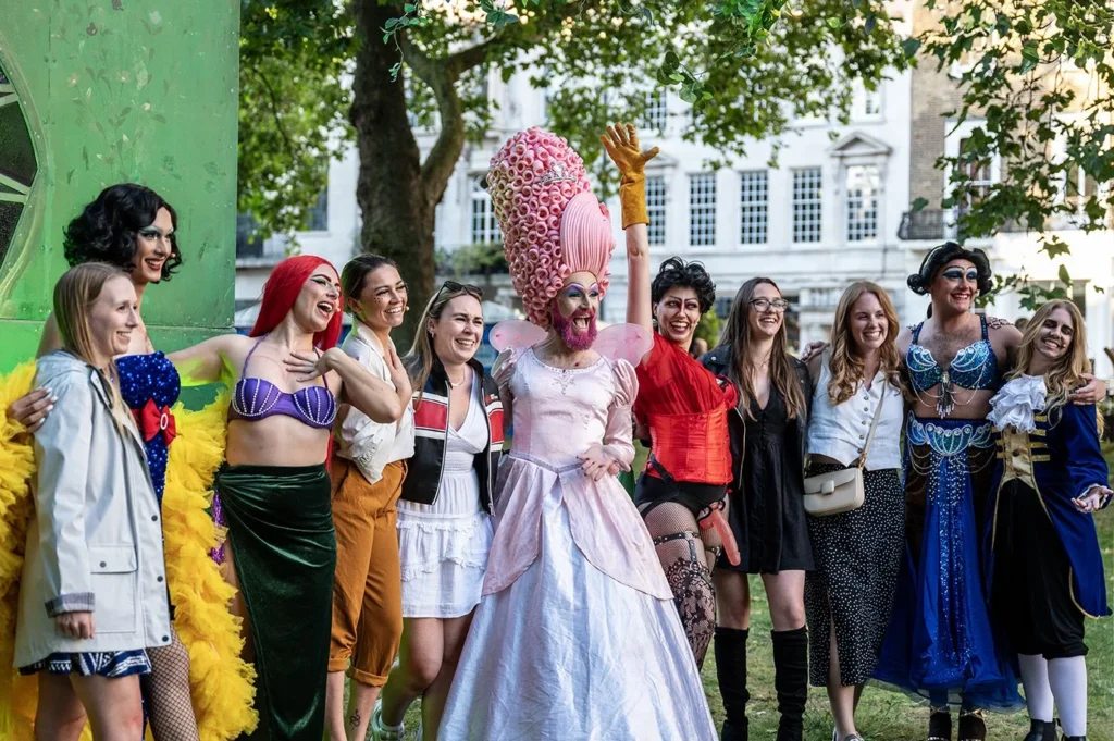 Drag queens and performers at Underbelly Festival Cavendish Square, London