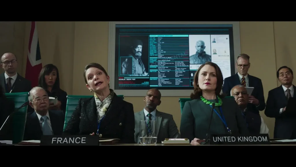 Secret Invasion: Emilia Clarke and Olivia Colman at a United Nations meeting