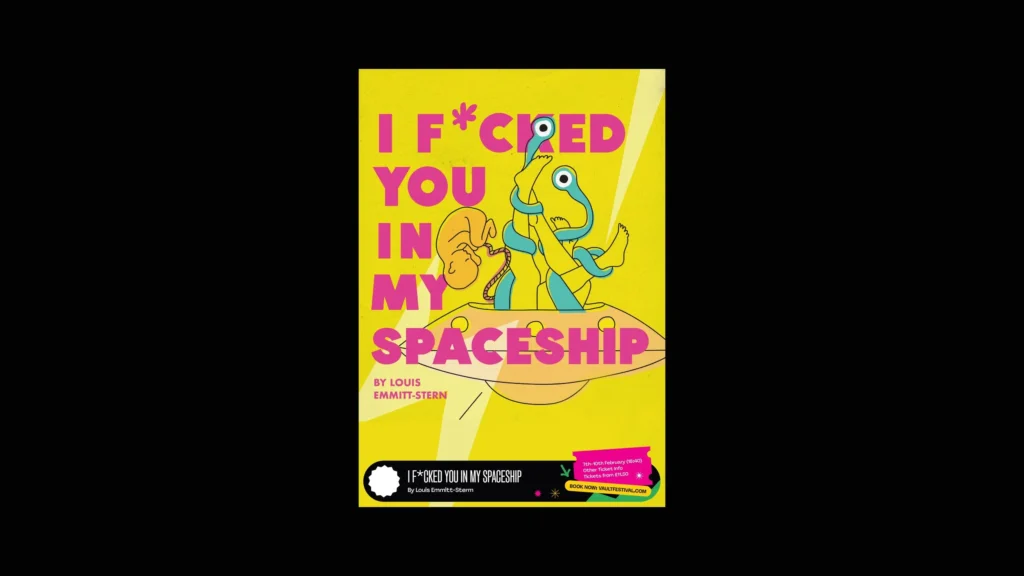 I F*CKED YOU IN MY SPACESHIP" book cover by Louis Emmett-Stern
