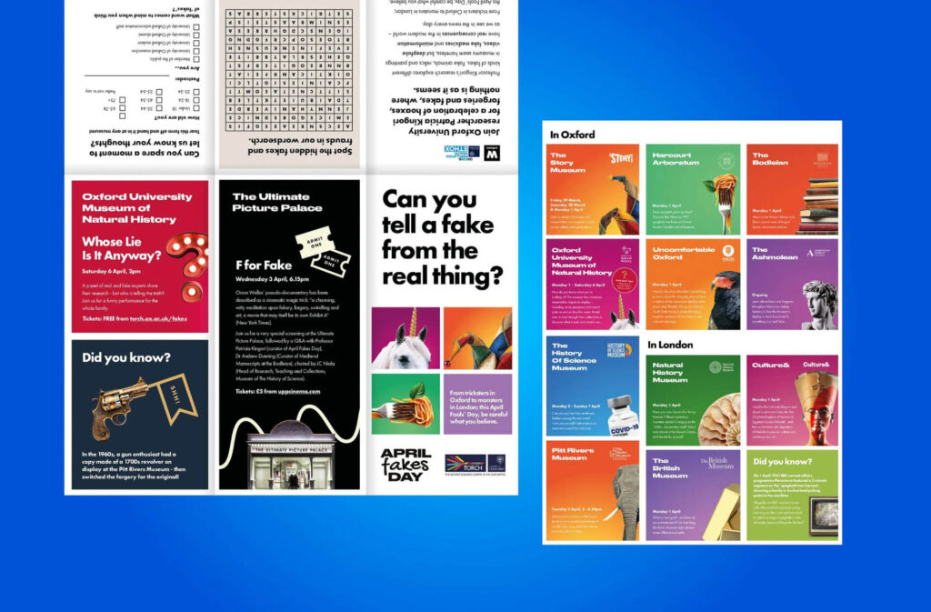 April Fakes Day poster with Oxford events and The Ultimate Picture Palace