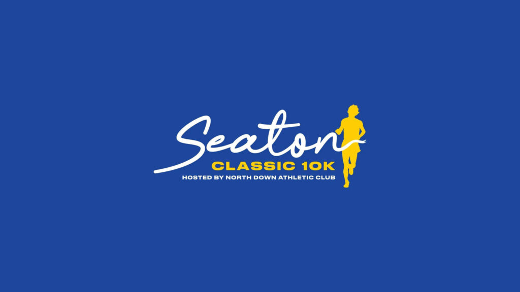 Seaton Classic 10k hosted by North Down Athletic Club logo with runner silhouette