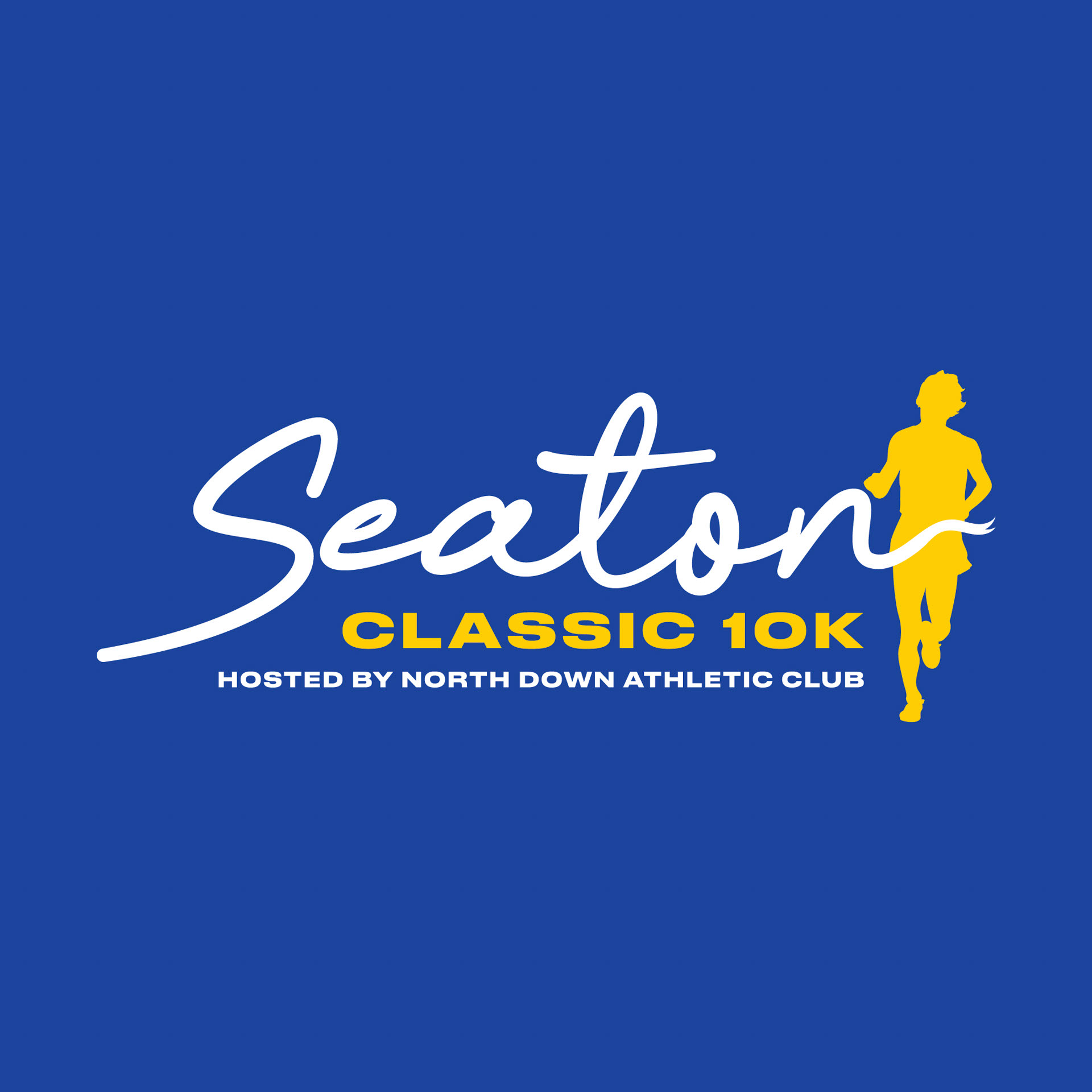 Seaton Classic 10k logo hosted by North Down Athletic Club with runner silhouette