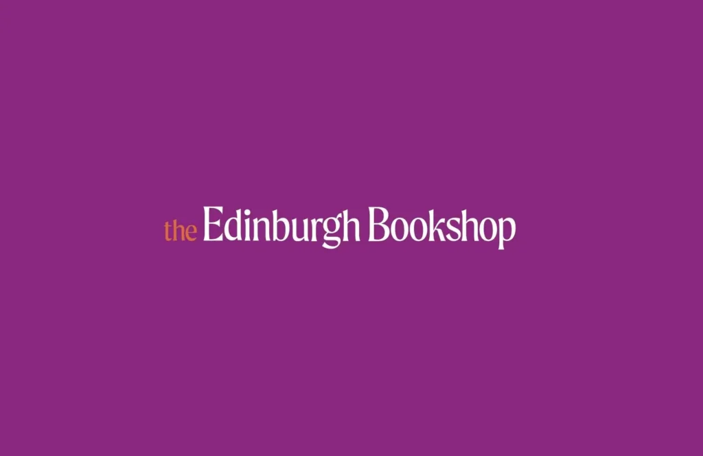 The Edinburgh Bookshop logo on a purple background