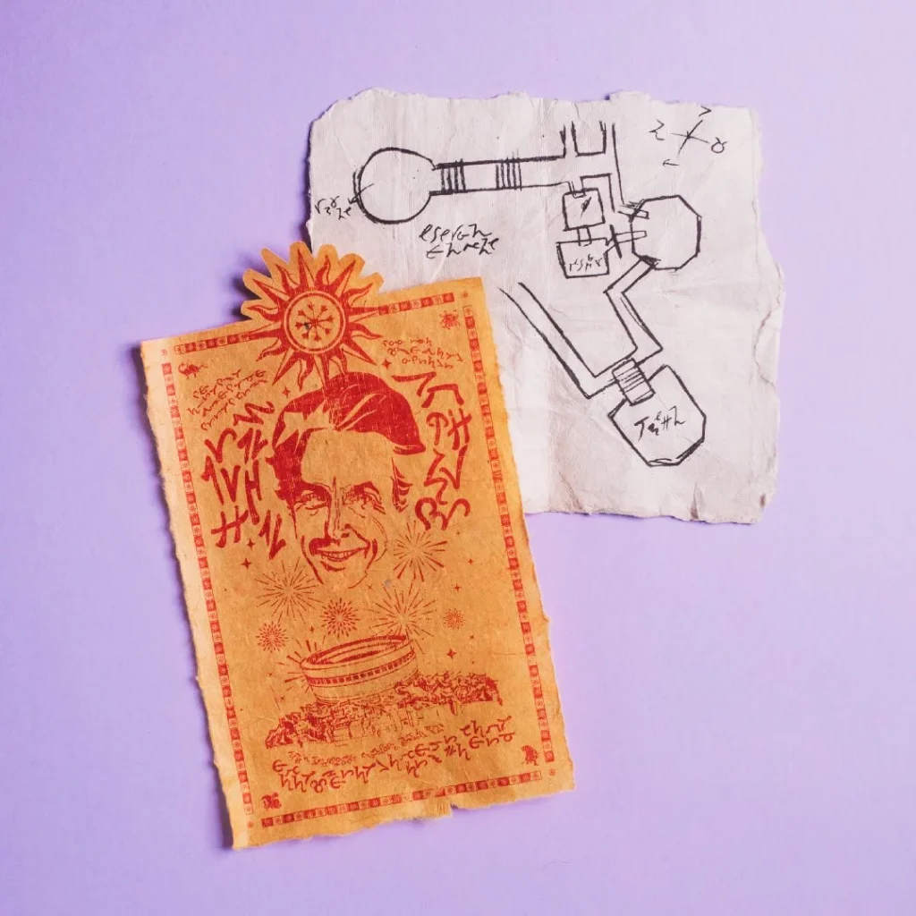 Dungeons & Dragons: Hand-drawn map and vintage propaganda poster