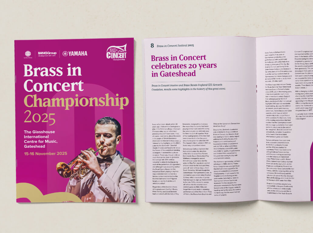 Brass in Concert Championship poster with a trumpeter