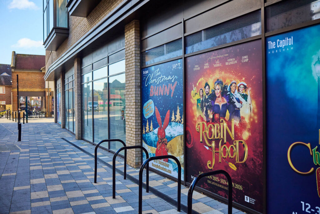 Robin Hood poster outside The Capitol theatre in Horsham
