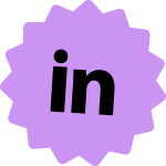 LinkedIn logo with a starburst background